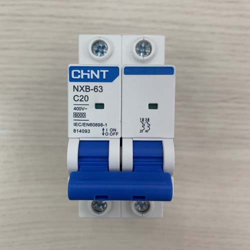 CB tép (MCB) dòng cắt 6KA 2 cực Chint NXB-63 2P C20 6kA